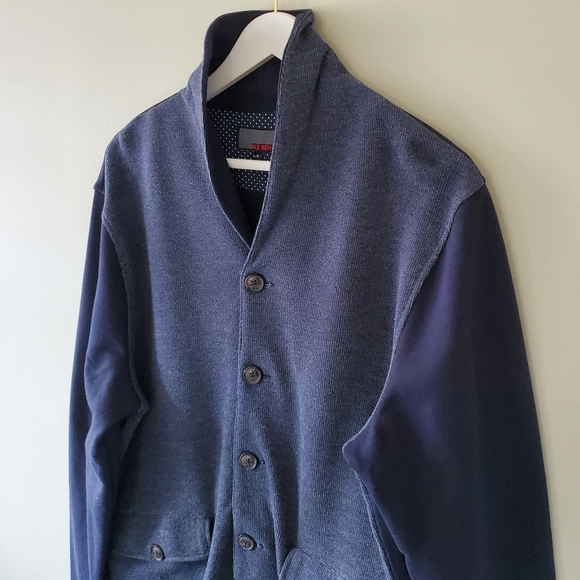 Ike Behar L Old Money Ivy League Academia Cabincore Shawl Collared Cardigan - Picture 5 of 13